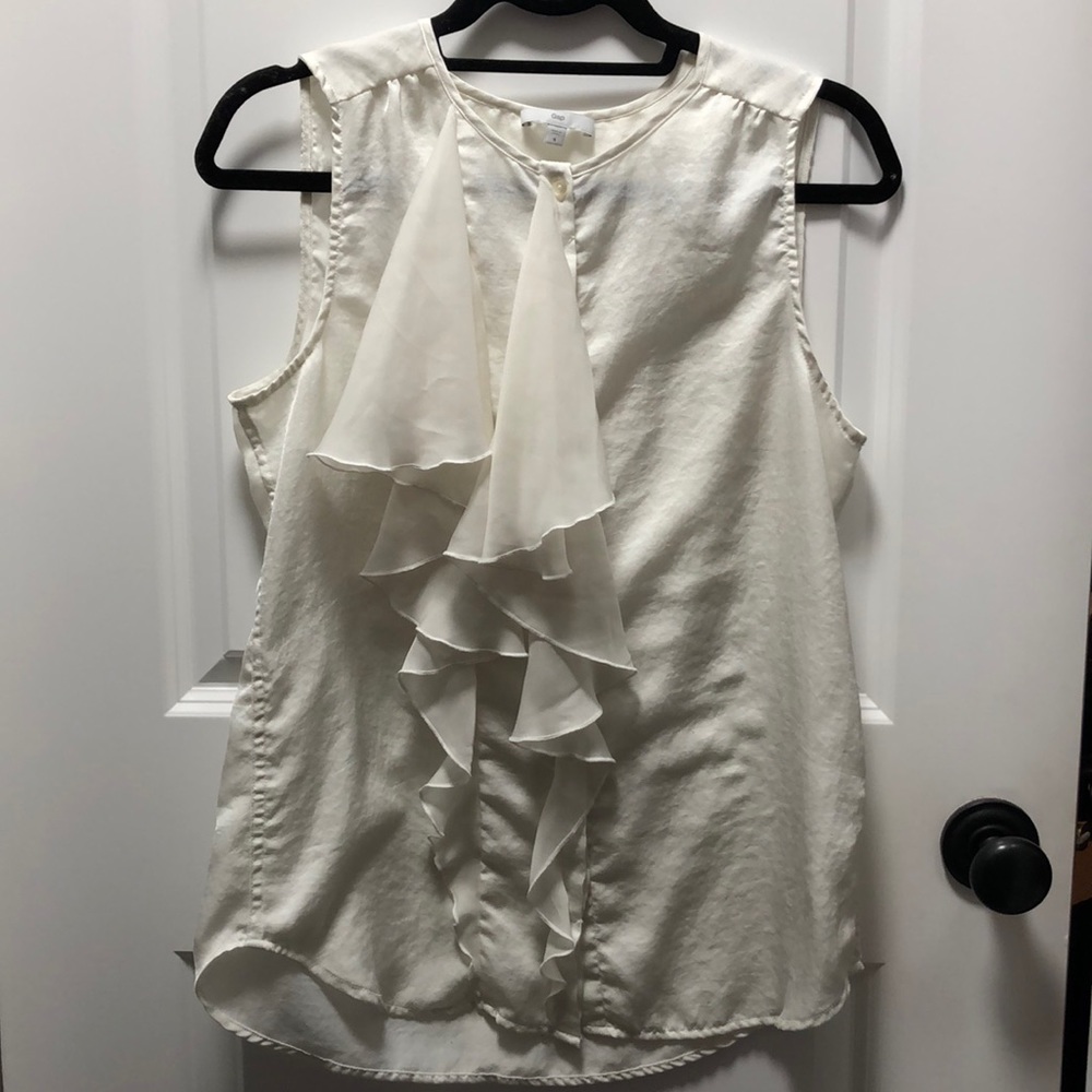 White Dressy Button Down Tank